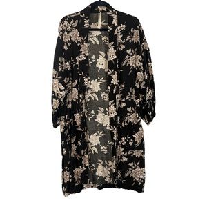 Spiritual Gangster Maya Floral Kimono tie detail robe coverup one size fits all